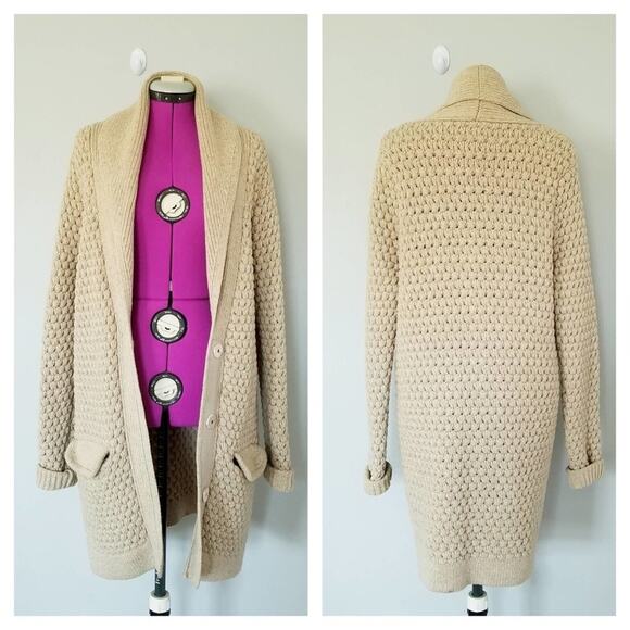 Hand Made Maxi Candigan W/Pockets in Sand/Beige - Picture 1 of 8